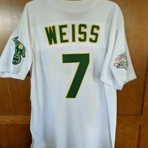 WALT WEISS 1989 Oakland Athletics World SERIES THROWBACK JERSEY W PATCH NWT 52